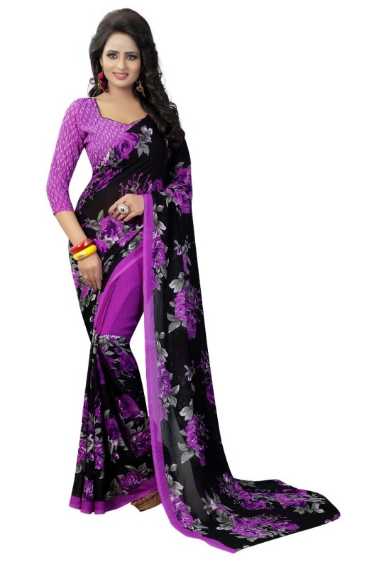 Fancy Georgette Printed Saree With blouse